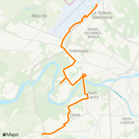 tpg - Transports publics genevois Petit-Lancy, Les Esserts - Grand-Saconnex, Fret map