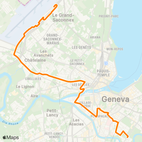 tpg - Transports publics genevois Genève, Crêts-de-Champel - Grand-Saconnex, Fret map