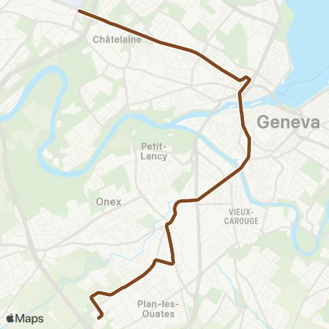 tpg - Transports publics genevois Plan-les-Ouates, ZIPLO - Genève, Nations map