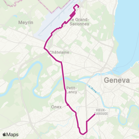 tpg - Transports publics genevois Grand-Saconnex, Aéroport-P47 - Carouge GE, Tours map