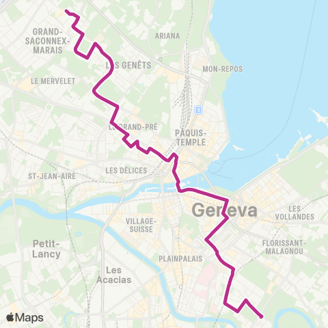 tpg - Transports publics genevois Grand-Saconnex, Gardiol - Genève, Crêts-de-Champel map