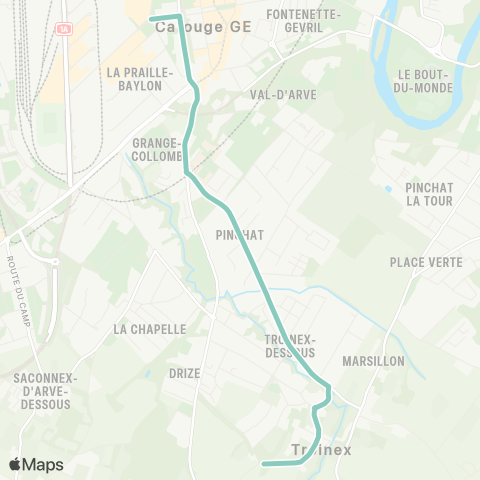 tpg - Transports publics genevois Troinex, ville - Carouge GE, Tours map