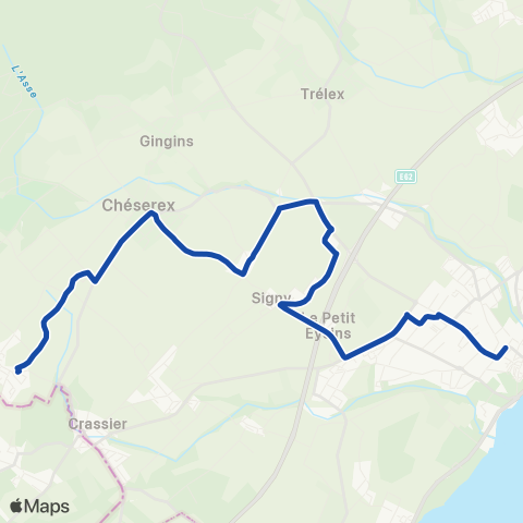 Transports Publics de la Région Nyonnaise  map