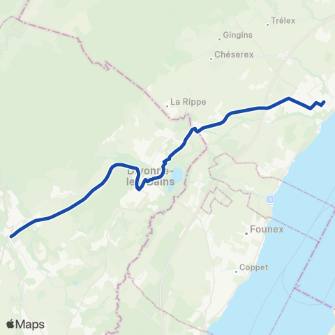 Transports Publics de la Région Nyonnaise  map