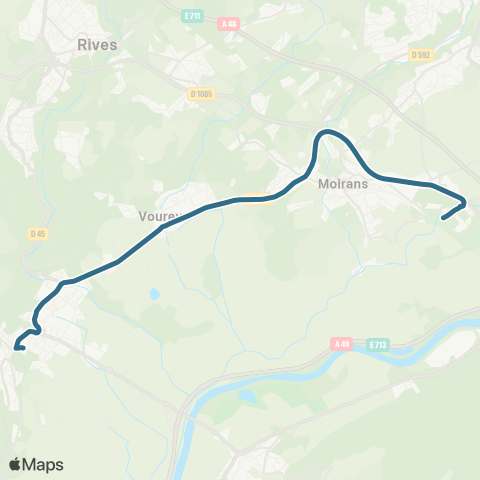 Transports du Pays Voironnais Tullins Condorcet - Moirans P. Béghin map