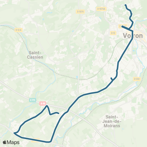 Transports du Pays Voironnais Moirans Petit Criel - la Garenne map