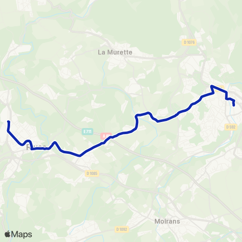 Transports du Pays Voironnais Rives - Voiron Gare Sud map