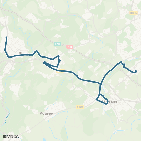 Transports du Pays Voironnais Rives Gare SNCF - St Jean Moirans Place map