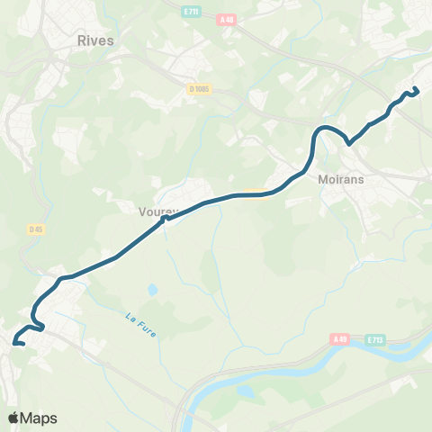 Transports du Pays Voironnais Tullins Condorcet - St Jean Place map