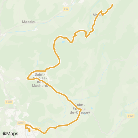 Transports du Pays Voironnais Merlas la Chapelle - Voiron Gare Sud map