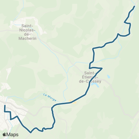 Transports du Pays Voironnais Crossey Gatelière - Voiron Gare Sud map