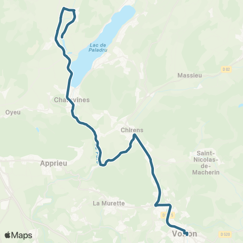 Transports du Pays Voironnais Le Pin les Allex - Voiron map