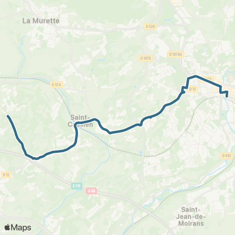 Transports du Pays Voironnais Reaumont le Bessey - Voiron map