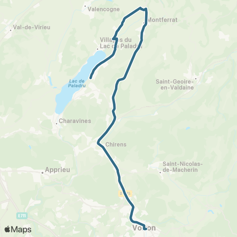 Transports du Pays Voironnais Montferrat Voiron map