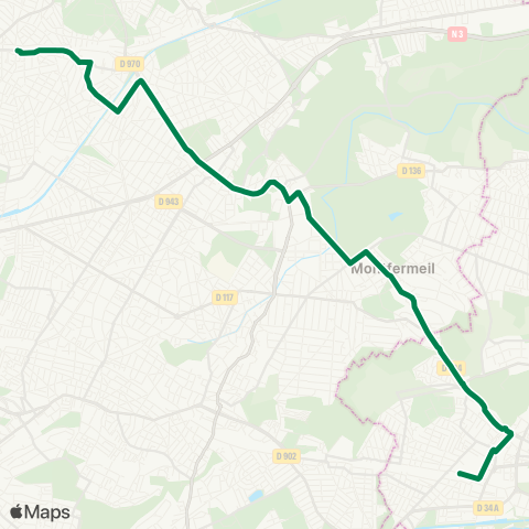 Seine-Saint-Denis Gare de Chelles Gournay↔︎Gare d'Aulnay-sous-Bois map