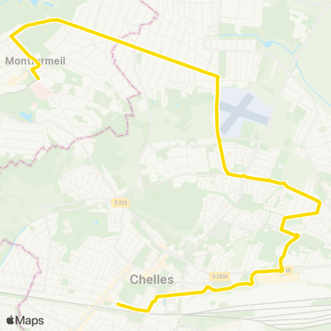 Apolo 7 Hôp. de Montfermeil↔︎Gare de Chelles Gournay map