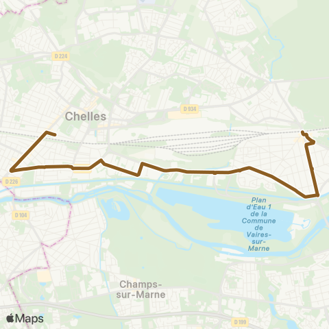 Apolo 7 Gare de Vaires Torcy↔︎Gare de Chelles Gournay map