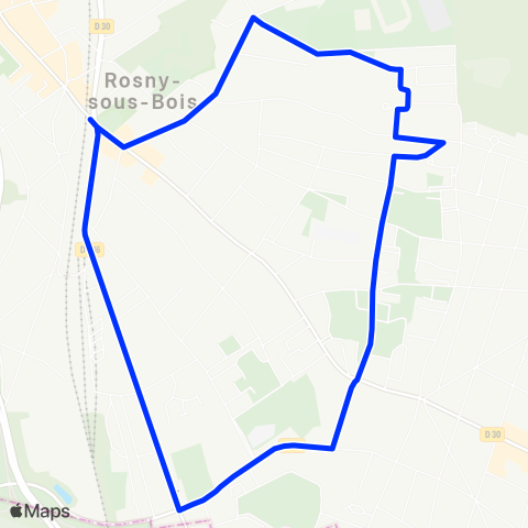 Titus Rosny-sous-Bois RER↔︎Rosny-sous-Bois RER map