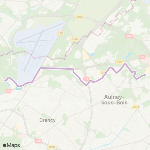 Terres d'Envol Gare de Sevran Beaudottes↔︎Gare de Dugny la Courneuve map