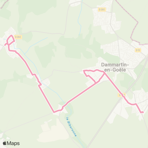 Roissy Est Gare de Dammartin Juilly St Mard↔︎La Fortelle map