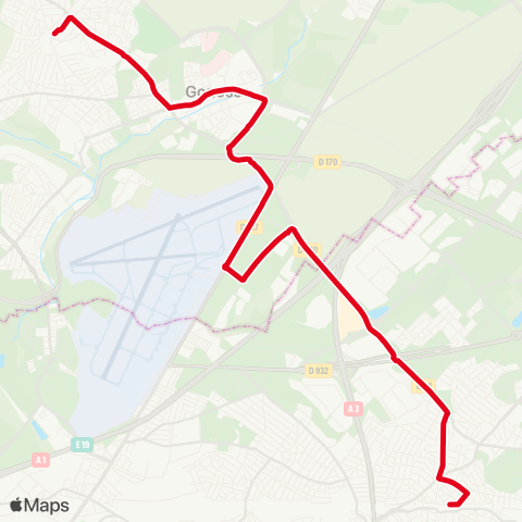 Roissy Ouest La Malmaison↔︎Gare de Villiers-le-Bel Gonesse Arnouville map