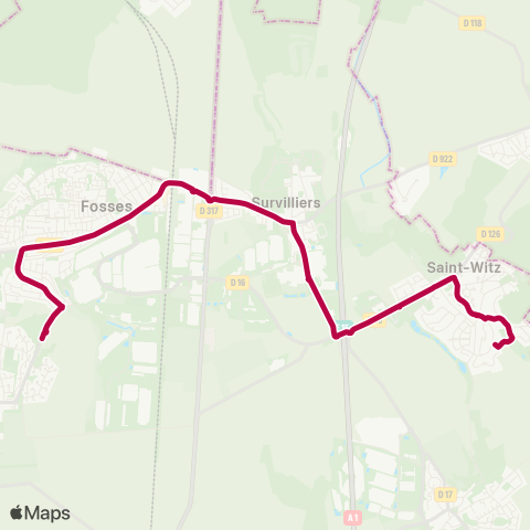 Roissy Ouest Collège Françoise Dolto↔︎Treize Saules map