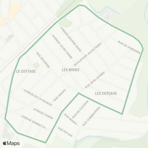 Roissy Ouest Gare de les Noues↔︎Gare de les Noues map