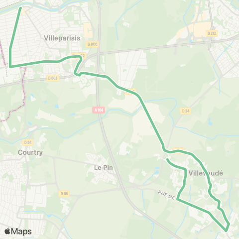 Roissy Est Bois Fleuri↔︎Place Jacques Chirac / Gare map