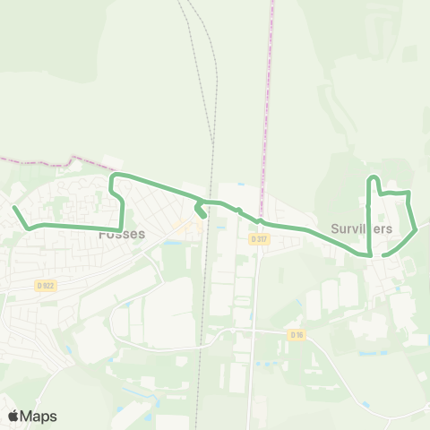 Roissy Ouest Lycée Charles Beaudelaire↔︎Survilliers / Fossés map