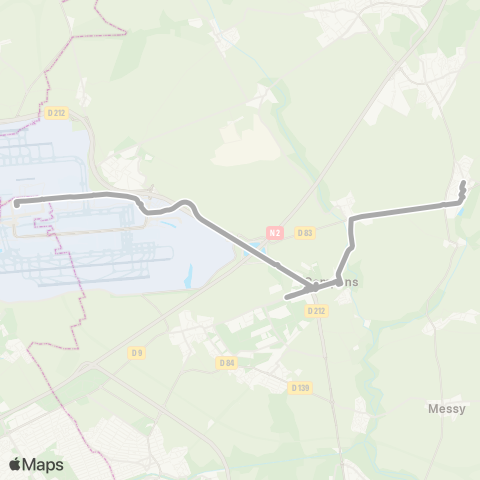 Keolis Roissy Pays de France Ouest Gare de Roissypôle / Aéroport CDG 1 (C3)↔︎Mairie de Juilly map