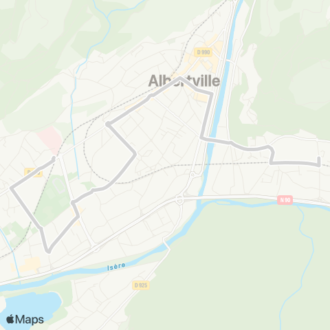 TRA Mobilité Albertville - Hôp. - Arlandaz - Albertville - Pont de Rhonne map