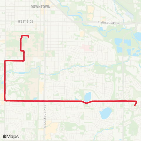 Transfort CSU and Drake Road map