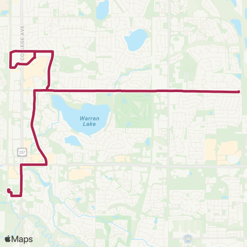 Transfort Horsetooth Rd and Front Range CC map