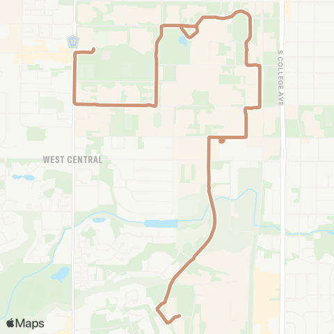 Transfort Colorado State Univ On-Campus Shuttle map