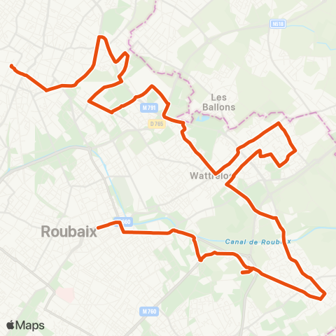 Ilévia Roubaix Euroteleport - Tourcoing Centre map