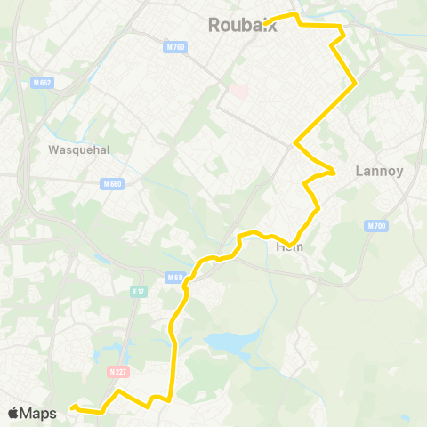 Ilévia Roubaix Euroteleport - Vda Pont de Bois map