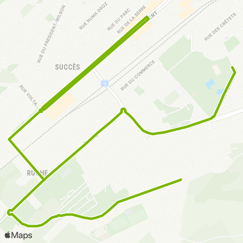 Transports Publics Neuchâtelois La Chaux-de-Fonds, Foulets - La Chaux-de-Fonds, Patinoire map