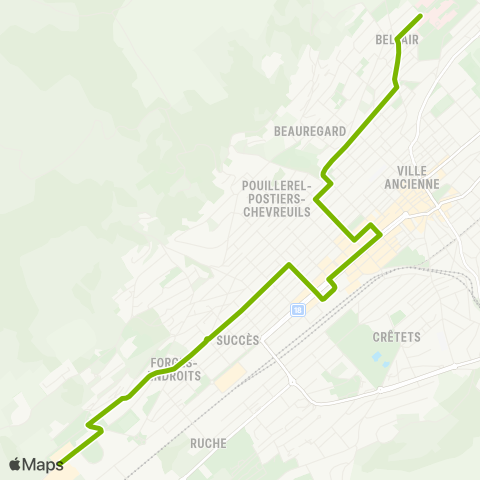 Transports Publics Neuchâtelois La Chaux-de-Fonds, Hôpital - La Chaux-de-F, Eplatures Nord map