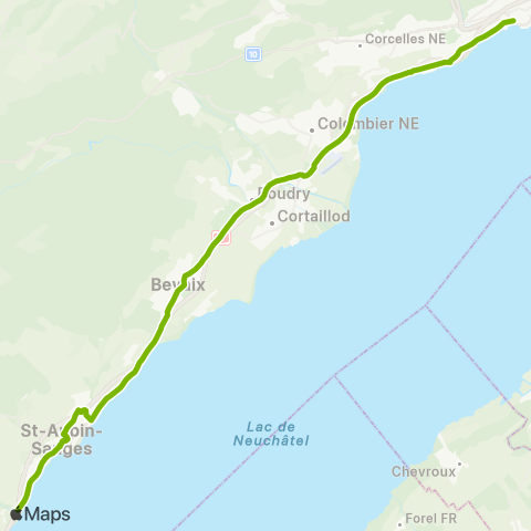 Transports Publics Neuchâtelois Boudry, gare - Boudry Littorail, gare map