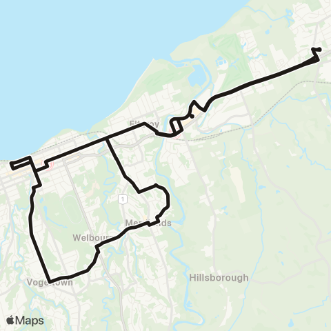 Citylink Commuter buses Saturday EAST map