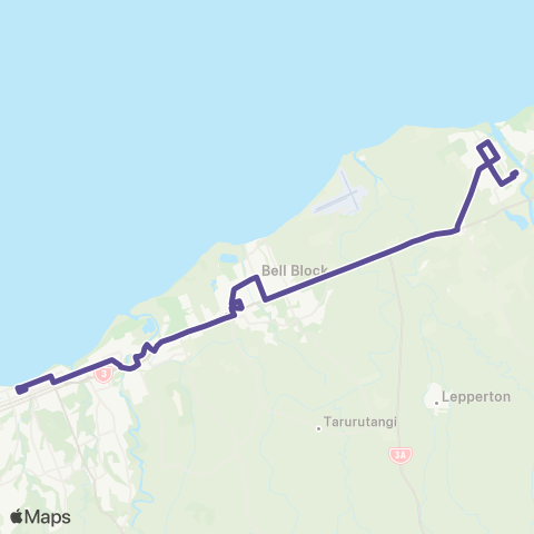 Citylink Commuter buses Waitara / Bell Block map