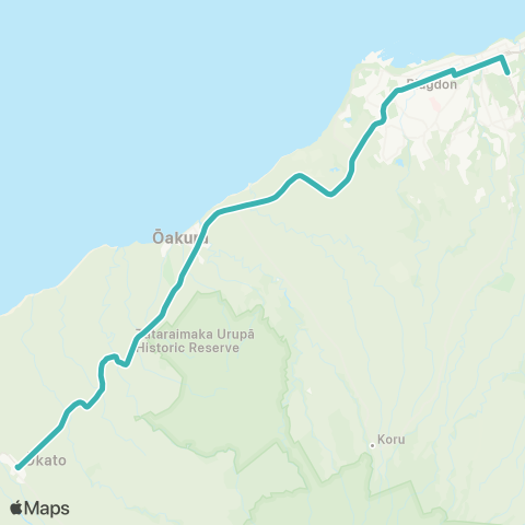 Citylink School buses Okato / Oakura / New Plymouth map