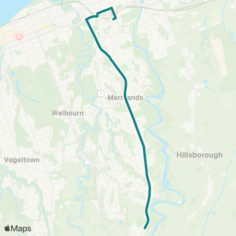 Citylink School buses Merrilands to Sacred Heart Girls College map