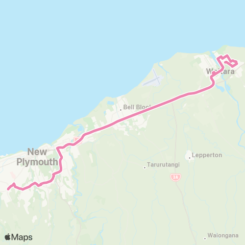 Citylink School buses Waitara to Francis Douglas Memorial Coll map