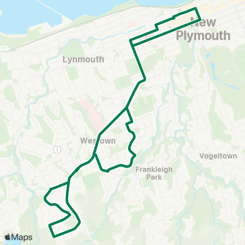 Citylink Commuter buses Westown / Hurdon map