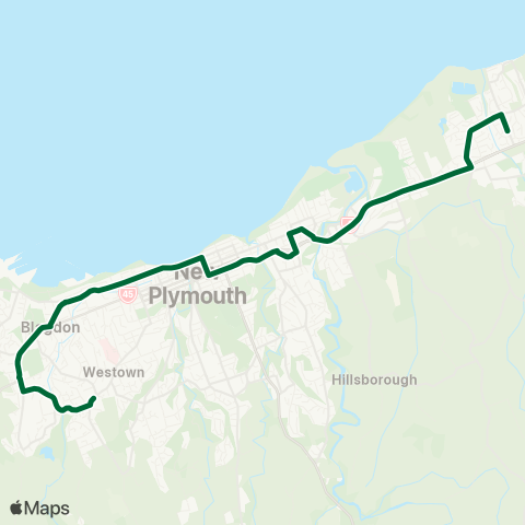 Citylink School buses Bell Block to Francis Douglas Mem Coll map