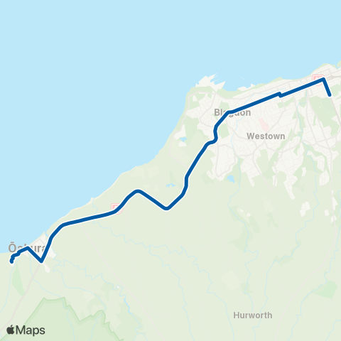 Citylink School buses Devon Int to Oakura map