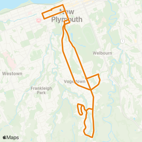 Citylink Commuter buses Vogeltown / Brooklands map