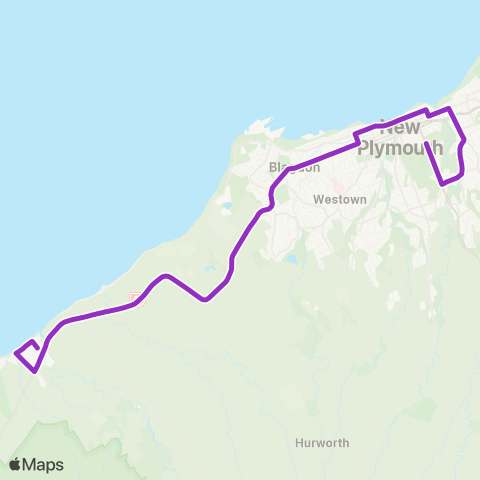 Taranaki Regional Council Oakura to NPBHS / NPGHS map