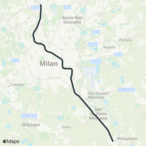 Trenord Melegnano-Milano Passante-Milano Bovisa-Cormano map